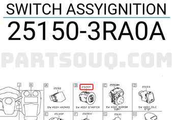 Nissan 251503RA0A SWITCH ASSYIGNITION