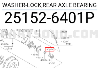 Nissan 251526401P WASHER-LOCK,REAR AXLE BEARING