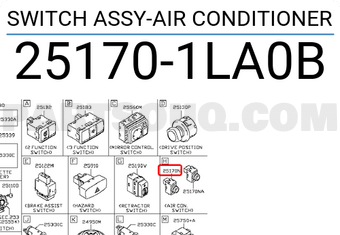 Nissan 251701LA0B SWITCH ASSY-AIR CONDITIONER