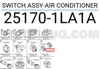 Nissan 251701LA1A SWITCH ASSY-AIR CONDITIONER