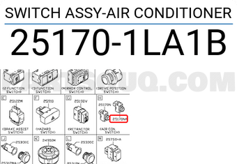 Nissan 251701LA1B SWITCH ASSY-AIR CONDITIONER