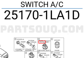 Nissan 251701LA1D SWITCH A/C