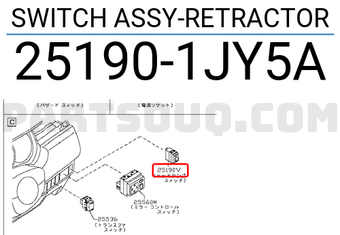 Nissan 251901JY5A SWITCH ASSY-RETRACTOR