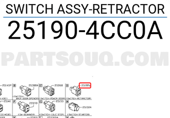 Nissan 251904CC0A SWITCH ASSY-RETRACTOR