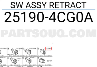 Nissan 251904CG0A SW ASSY RETRACT