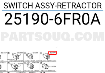 Nissan 251906FR0A SWITCH ASSY-RETRACTOR