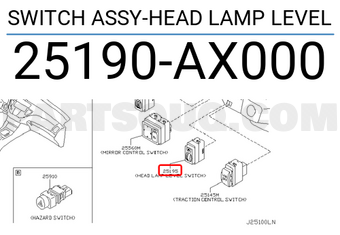 Nissan 25190AX000 SWITCH ASSY-HEAD LAMP LEVEL
