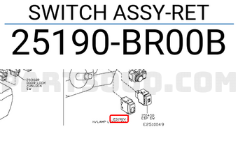 Nissan 25190BR00B SWITCH ASSY-RET
