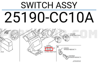 Nissan 25190CC10A SWITCH ASSY