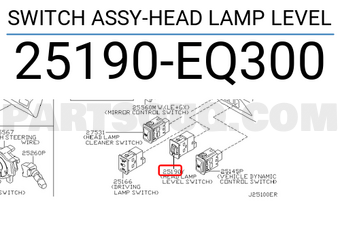 Nissan 25190EQ300 SWITCH ASSY-HEAD LAMP LEVEL