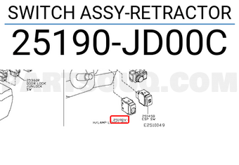 Nissan 25190JD00C SWITCH ASSY-RETRACTOR
