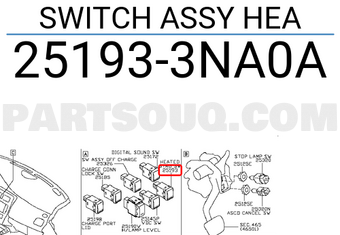Nissan 251933NA0A SWITCH ASSY HEA