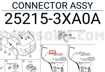 Nissan 252153XA0A CONNECTOR ASSY