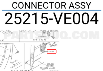 Nissan 25215VE004 CONNECTOR ASSY