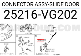 Nissan 25216VG202 CONNECTOR ASSY-SLIDE DOOR