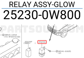 Nissan 252300W800 RELAY ASSY-GLOW