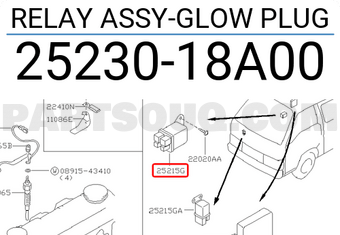 Nissan 2523018A00 RELAY ASSY-GLOW PLUG