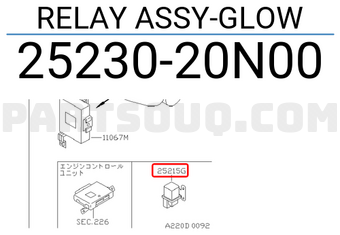 Nissan 2523020N00 RELAY ASSY-GLOW