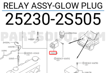 Nissan 252302S505 RELAY ASSY-GLOW PLUG