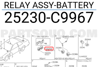Nissan 25230C9967 RELAY ASSY-BATTERY