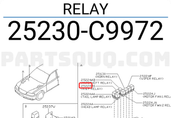 Nissan 25230C9972 RELAY