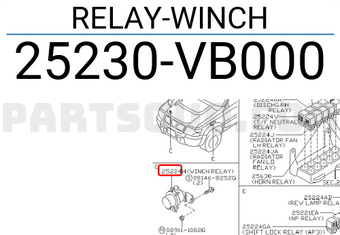 Nissan 25230VB000 RELAY-WINCH