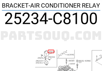 Nissan 25234C8100 BRACKET-AIR CONDITIONER RELAY