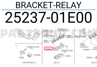 Nissan 2523701E00 BRACKET-RELAY