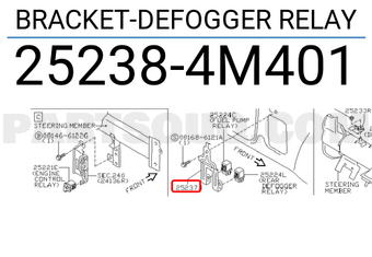 Nissan 252384M401 BRACKET-DEFOGGER RELAY