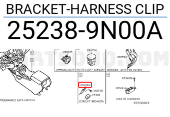 Nissan 252389N00A BRACKET-HARNESS CLIP
