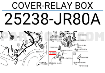 Nissan 25238JR80A COVER-RELAY BOX