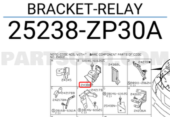 Nissan 25238ZP30A BRACKET-RELAY