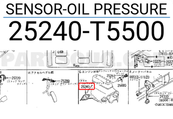 Nissan 25240T5500 SENSOR-OIL PRESSURE