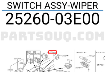 Nissan 2526003E00 SWITCH ASSY-WIPER