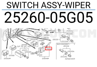 Nissan 2526005G05 SWITCH ASSY-WIPER