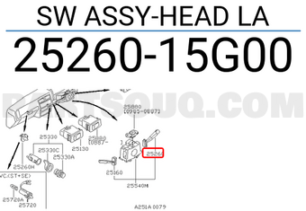 Nissan 2526015G00 SW ASSY-HEAD LA