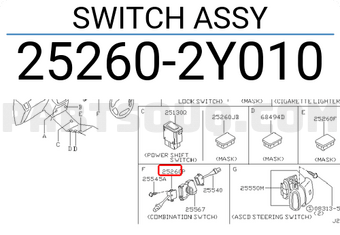 Nissan 252602Y010 SWITCH ASSY