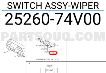 Nissan 2526074V00 SWITCH ASSY-WIPER