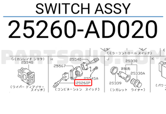 Nissan 25260AD020 SWITCH ASSY
