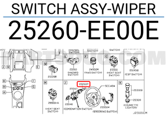 Nissan 25260EE00E SWITCH ASSY-WIPER