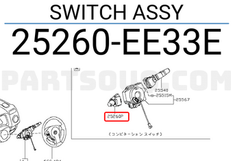 Nissan 25260EE33E SWITCH ASSY
