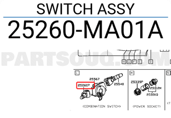 Nissan 25260MA01A SWITCH ASSY