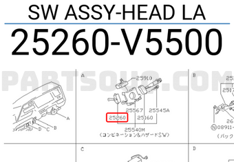 Nissan 25260V5500 SW ASSY-HEAD LA
