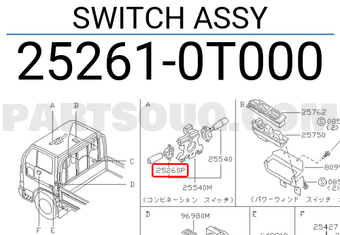Nissan 252610T000 SWITCH ASSY