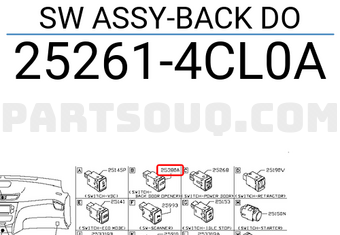 Nissan 252614CL0A SW ASSY-BACK DO