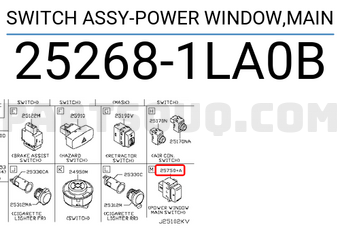 Nissan 252681LA0B SWITCH ASSY-POWER WINDOW,MAIN