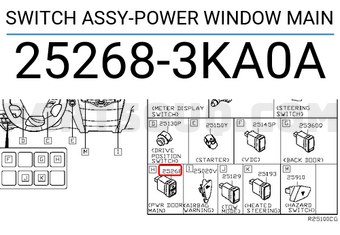 Nissan 252683KA0A SWITCH ASSY-POWER WINDOW MAIN