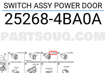 Nissan 252684BA0A SWITCH ASSY POWER DOOR