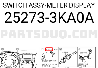 Nissan 252733KA0A SWITCH ASSY-METER DISPLAY
