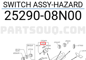 Nissan 2529008N00 SWITCH ASSY-HAZARD